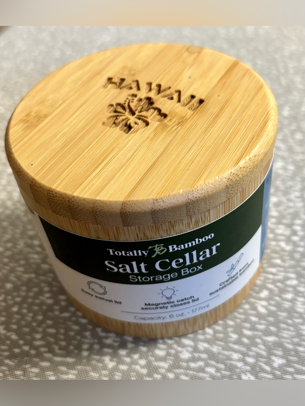 Hawaii Salt Cellar Storage Box - Natural Bamboo